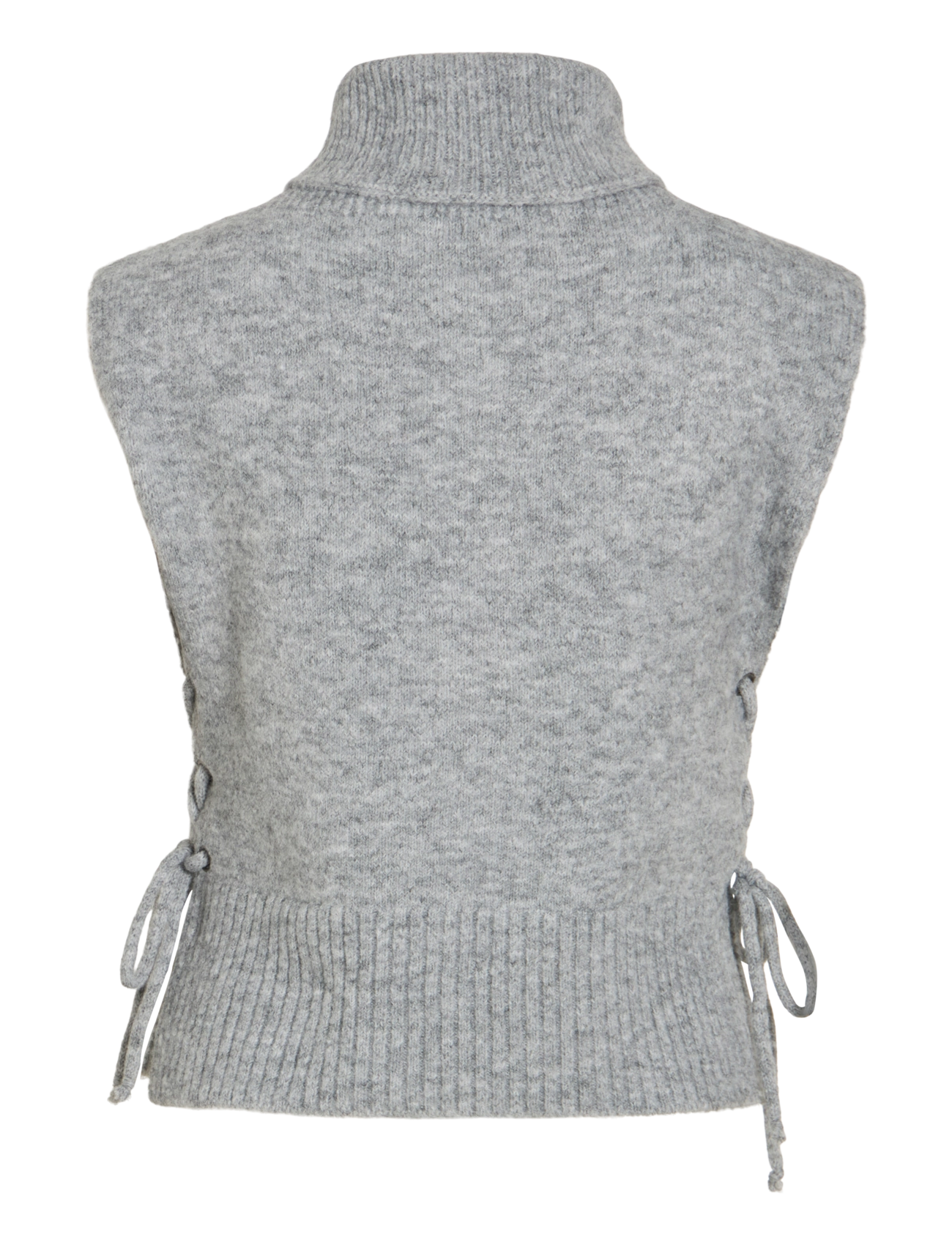 Vila - VILYLA LACE UP COLLAR/EF - strickwesten - light grey melange - 1