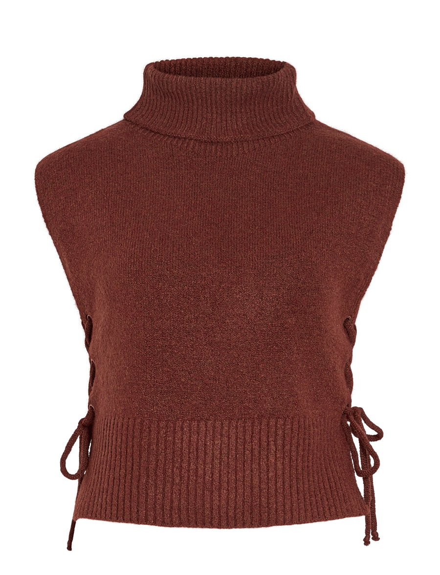 Vila - VILYLA LACE UP COLLAR/EF - sable - 0