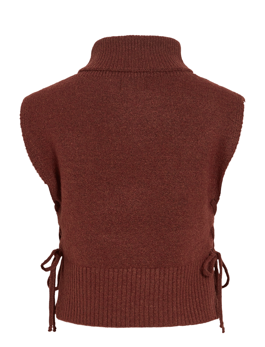 Vila - VILYLA LACE UP COLLAR/EF - sable - 1