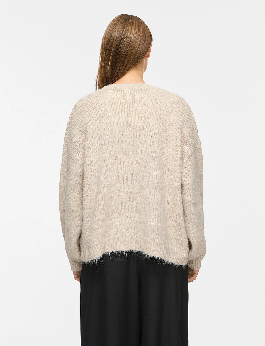 Vila - VILAMPE OPEN L/S KNIT CARDIGAN-NOOS - strickjacken - super light natural melan - 3