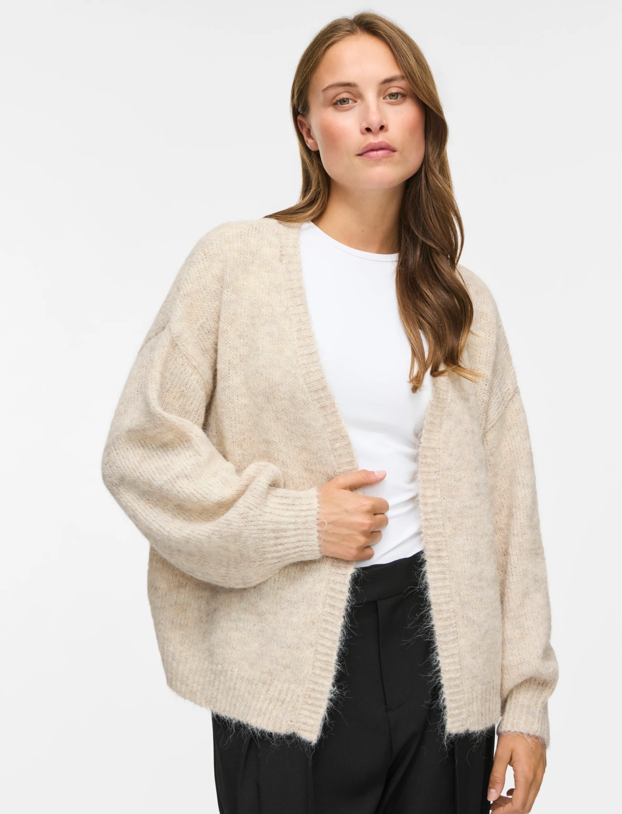 Vila VILAMPE OPEN L/S KNIT CARDIGAN-NOOS - Fødselsdag - SUPER LIGHT NATURAL MELAN / cream