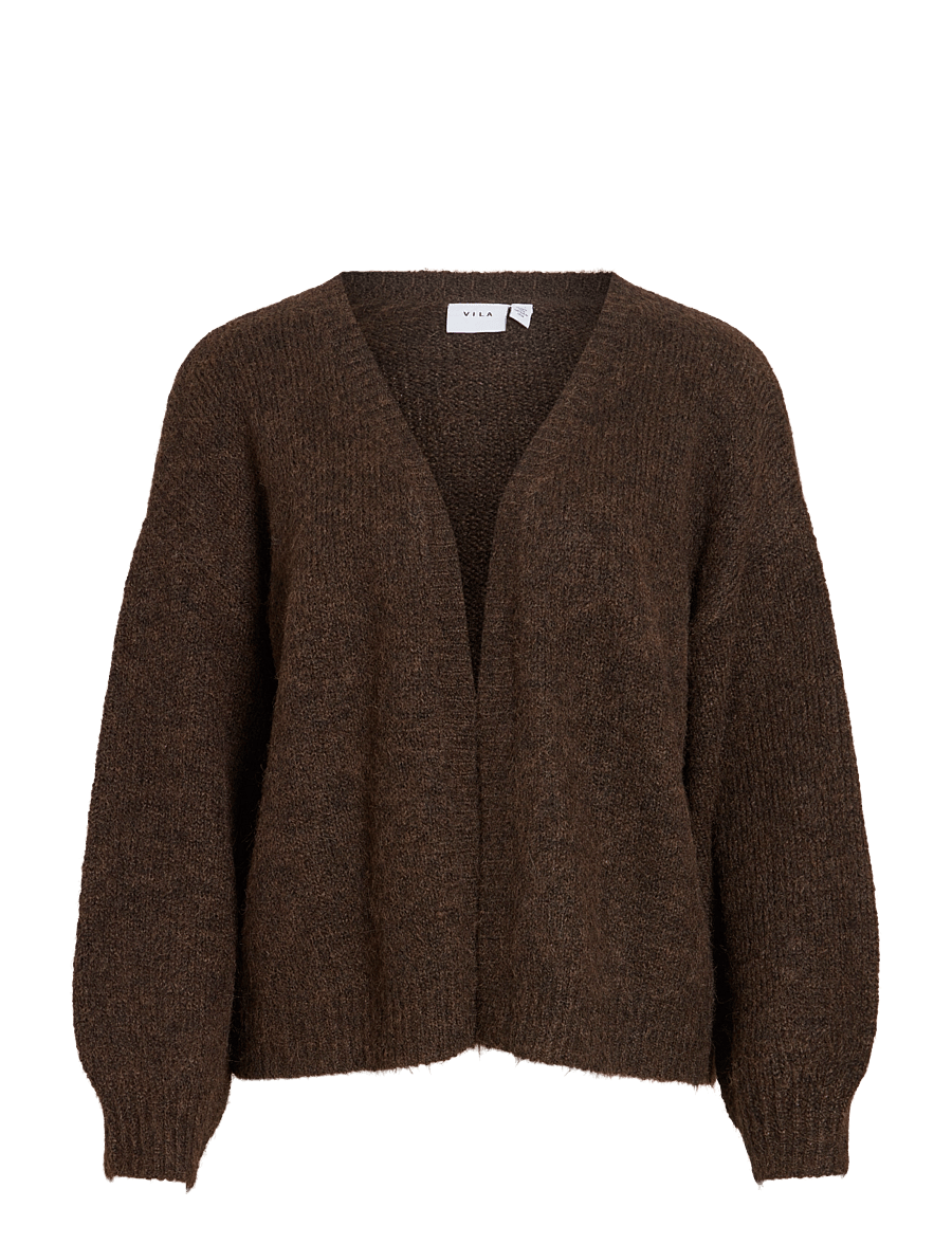 Vila - VILAMPE OPEN L/S KNIT CARDIGAN-NOOS - strickjacken - coffee bean - 1