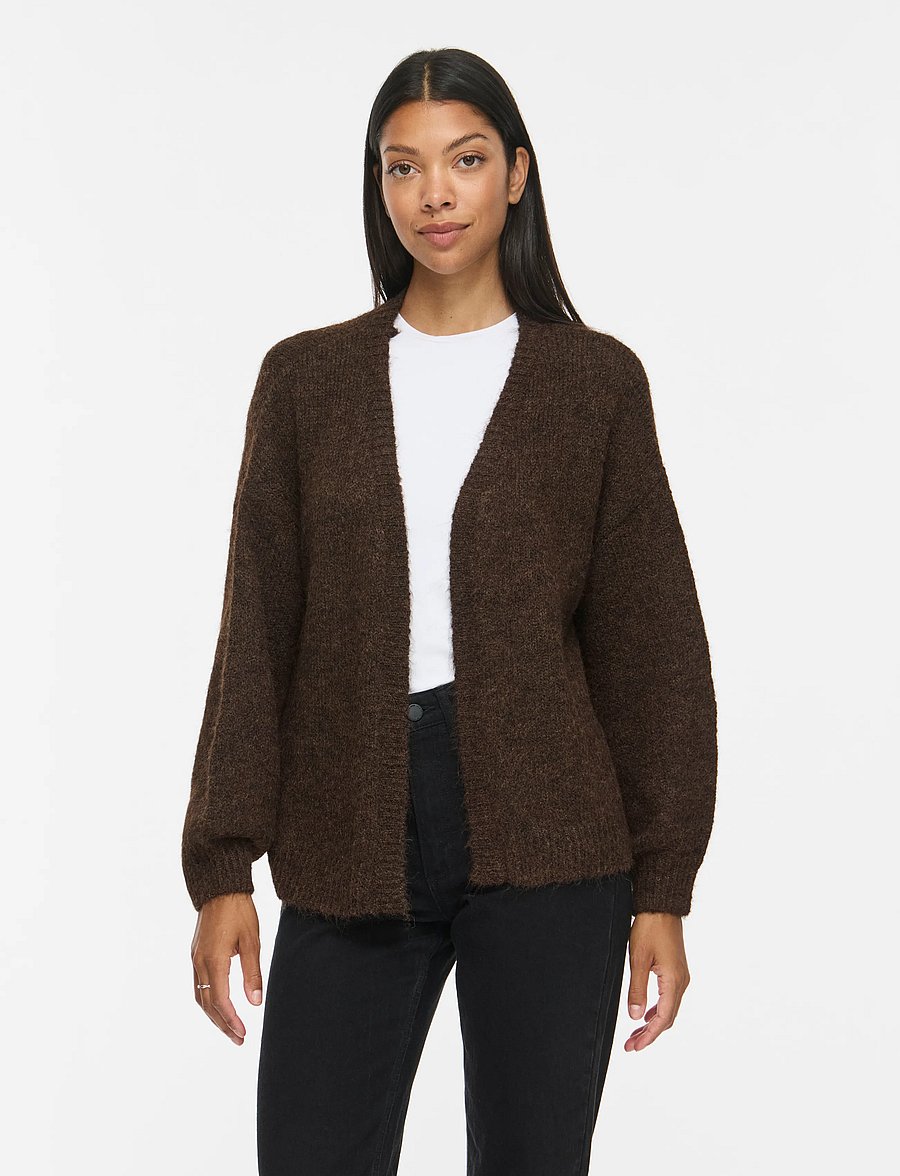 Vila - VILAMPE OPEN L/S KNIT CARDIGAN-NOOS - strickjacken - coffee bean - 0