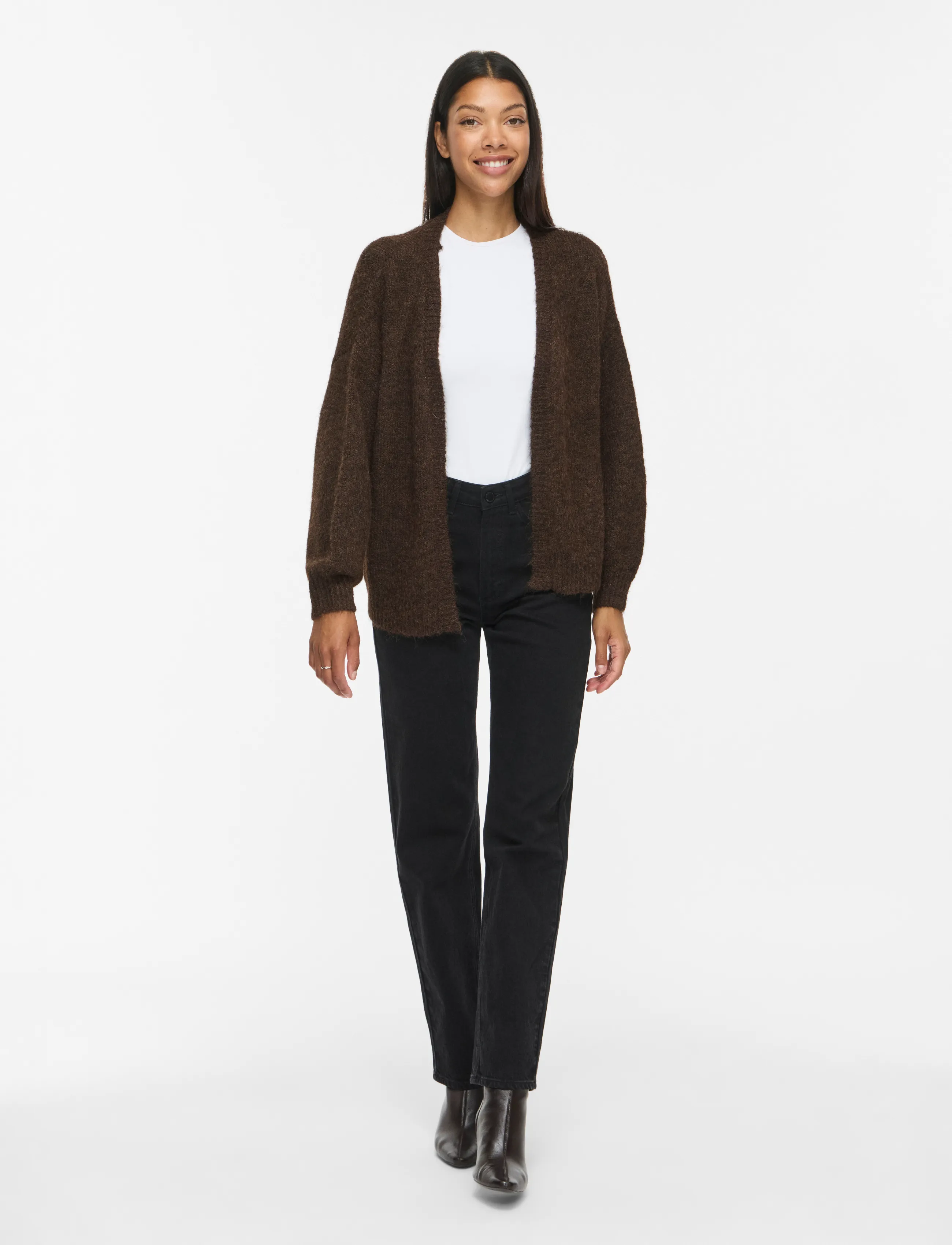 Vila - VILAMPE OPEN L/S KNIT CARDIGAN-NOOS - coffee bean - 4