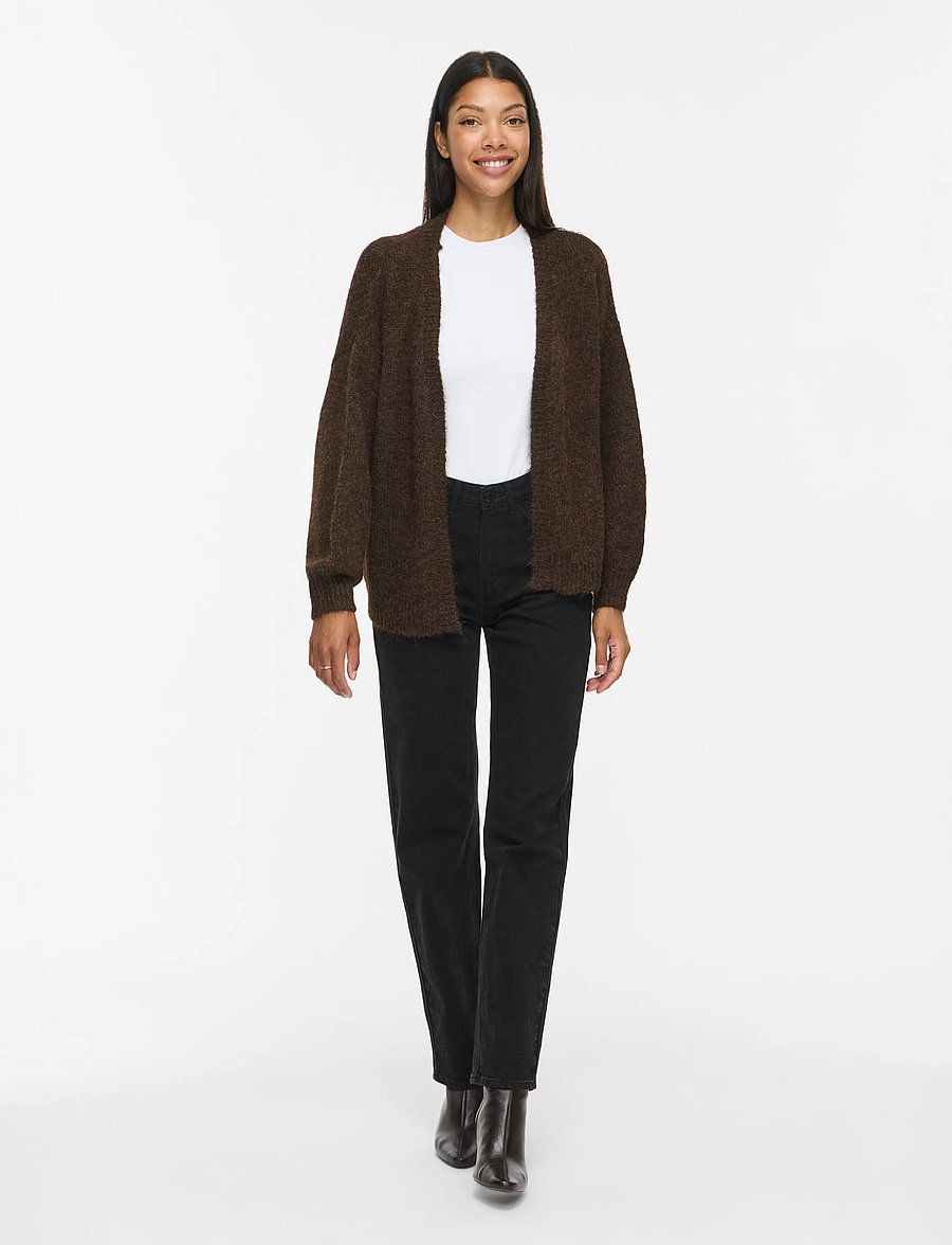 Vila - VILAMPE OPEN L/S KNIT CARDIGAN-NOOS - strickjacken - coffee bean - 4