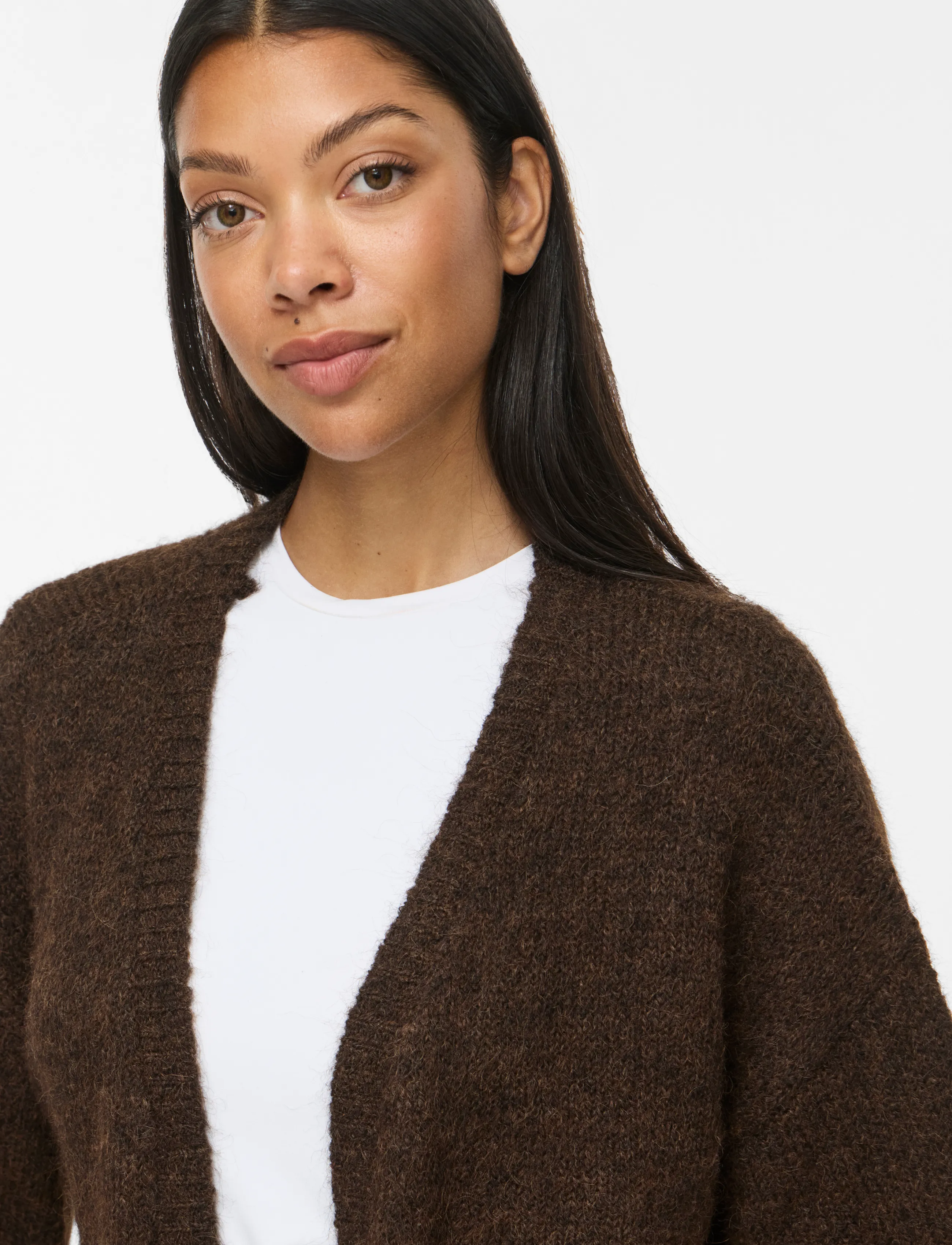 Vila - VILAMPE OPEN L/S KNIT CARDIGAN-NOOS - coffee bean - 5