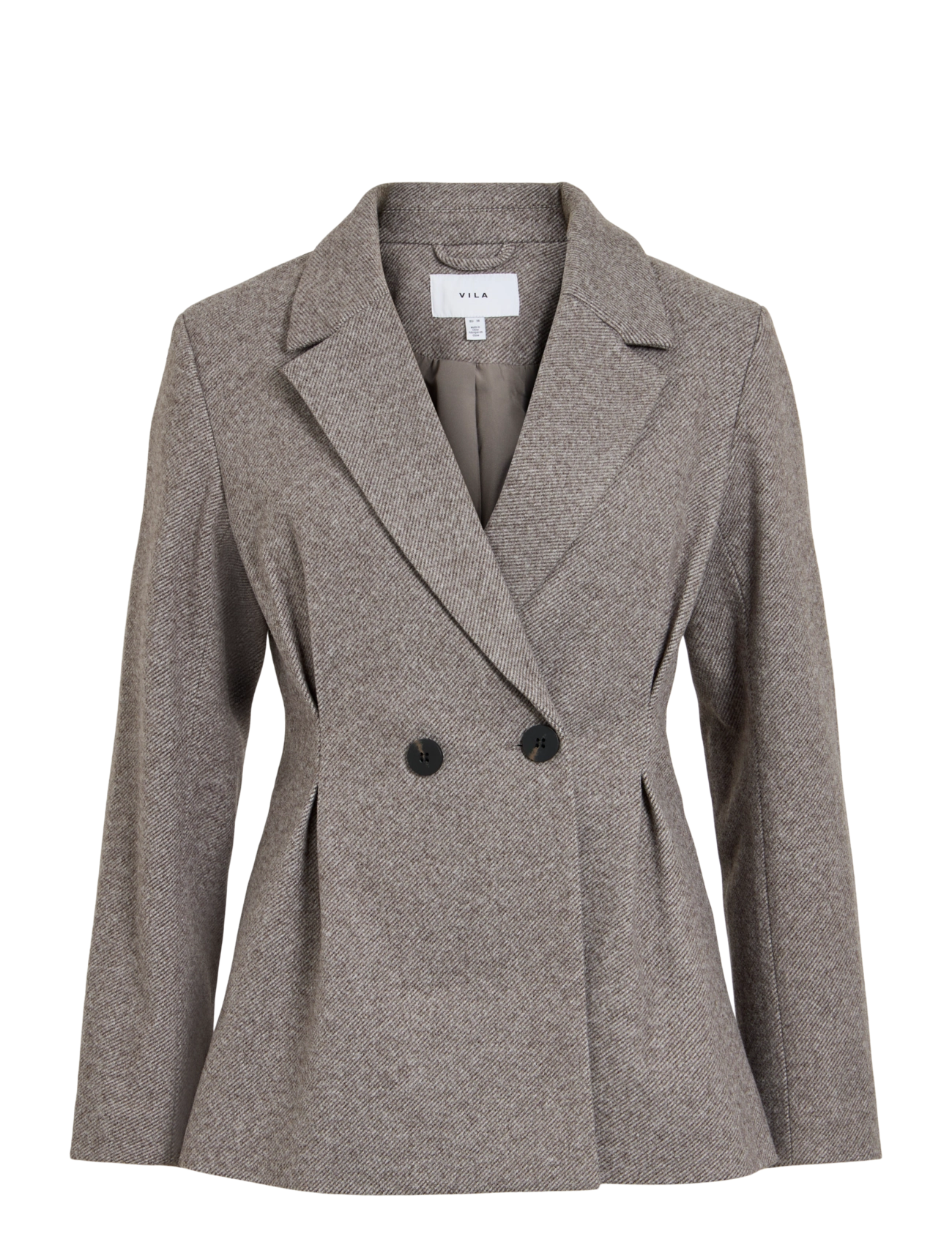 Vila VISOLENE L/S WAIST JACKET/BFS/SPI - Kläder - COFFEE BEAN / brown