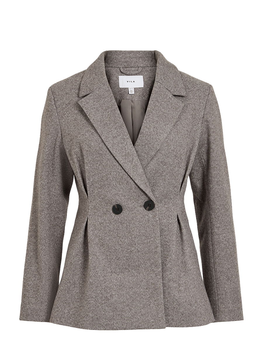 Vila - VISOLENE L/S WAIST JACKET/BFS/SPI - kavajer med skärp - coffee bean - 1