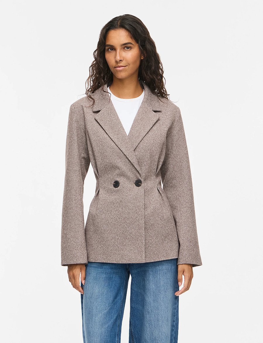Vila - VISOLENE L/S WAIST JACKET/BFS/SPI - kavajer med skärp - coffee bean - 0