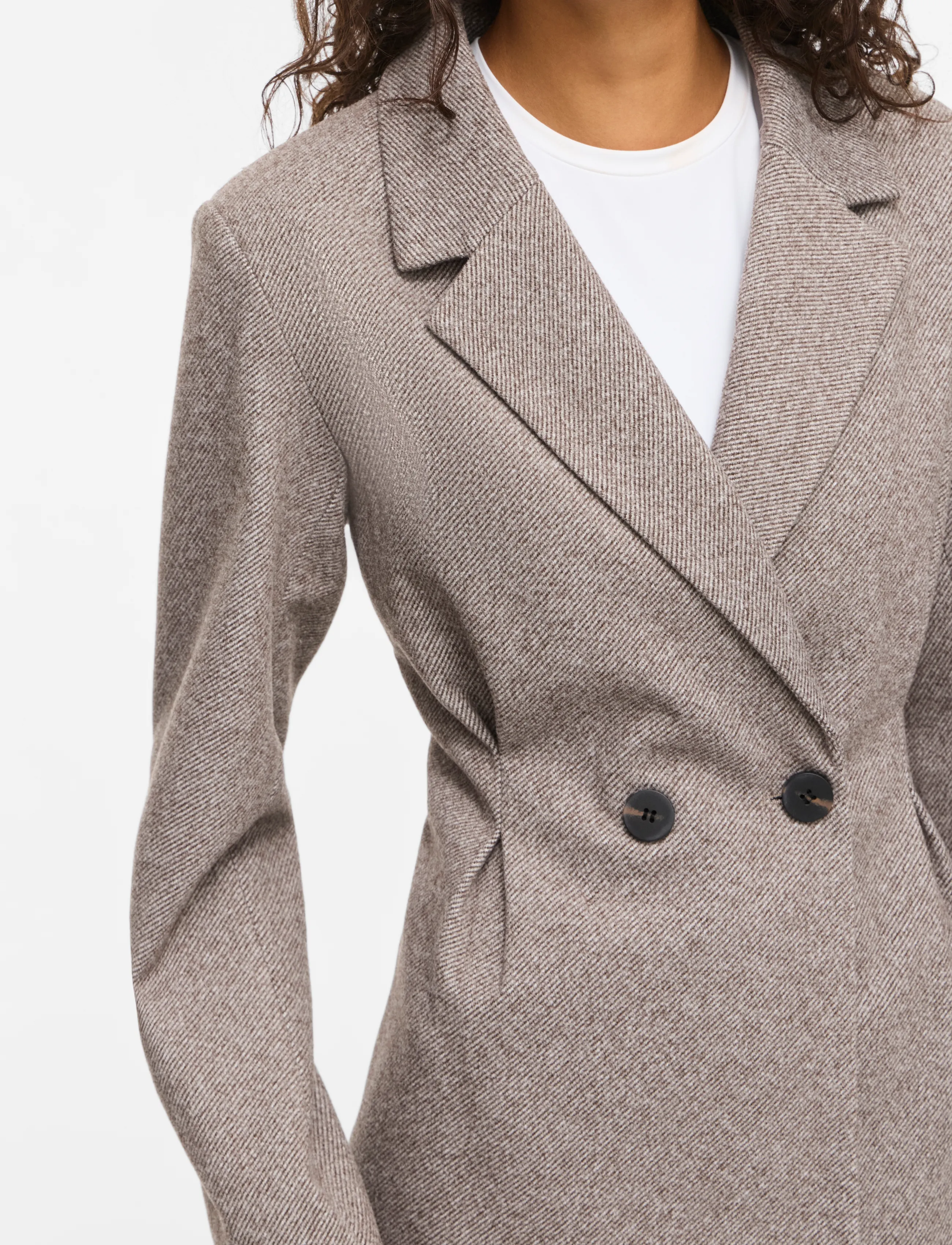 Vila - VISOLENE L/S WAIST JACKET/BFS/SPI - kavajer med skärp - coffee bean - 5