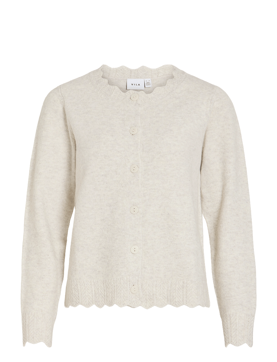 Vila - VINIKOLINA L/S O-NECK KNIT CARDIGAN-NOOS - strickjacken - super light natural melan - 1