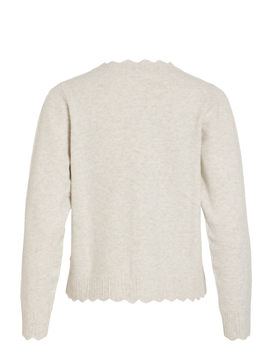 Vila - VINIKOLINA L/S O-NECK KNIT CARDIGAN-NOOS - strickjacken - super light natural melan - 2