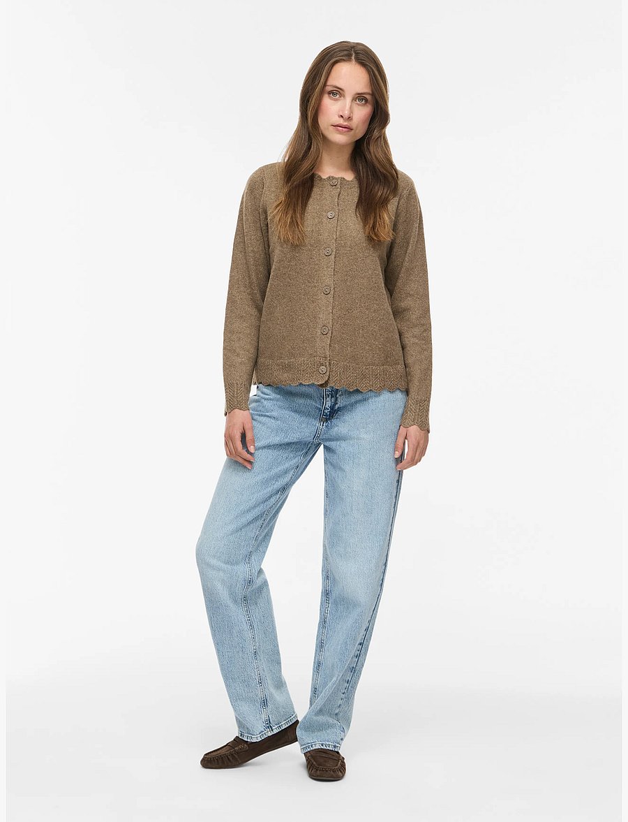 Vila - VINIKOLINA L/S O-NECK KNIT CARDIGAN-NOOS - strickjacken - falcon - 4