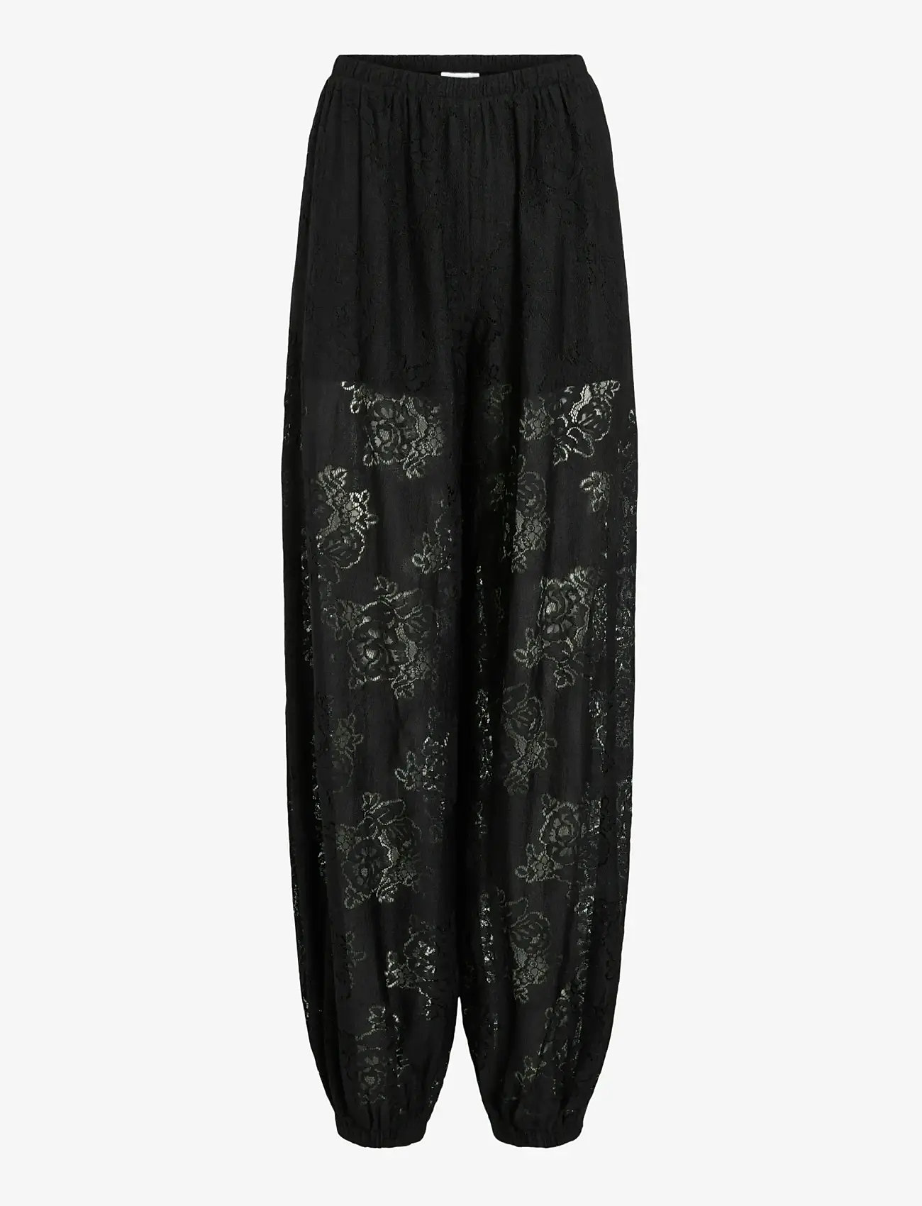 Vila - VILALA LACE BALLOON PANTS - vida byxor - black - 1