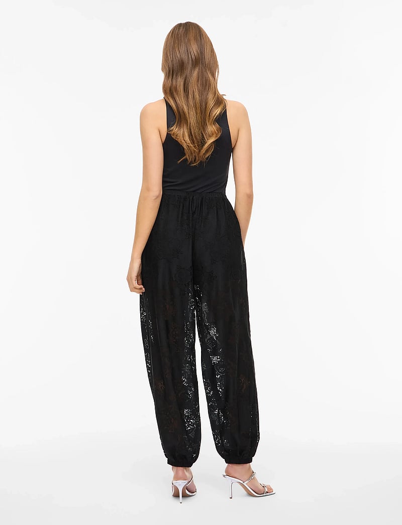 Vila - VILALA LACE BALLOON PANTS - wide leg trousers - black - 3