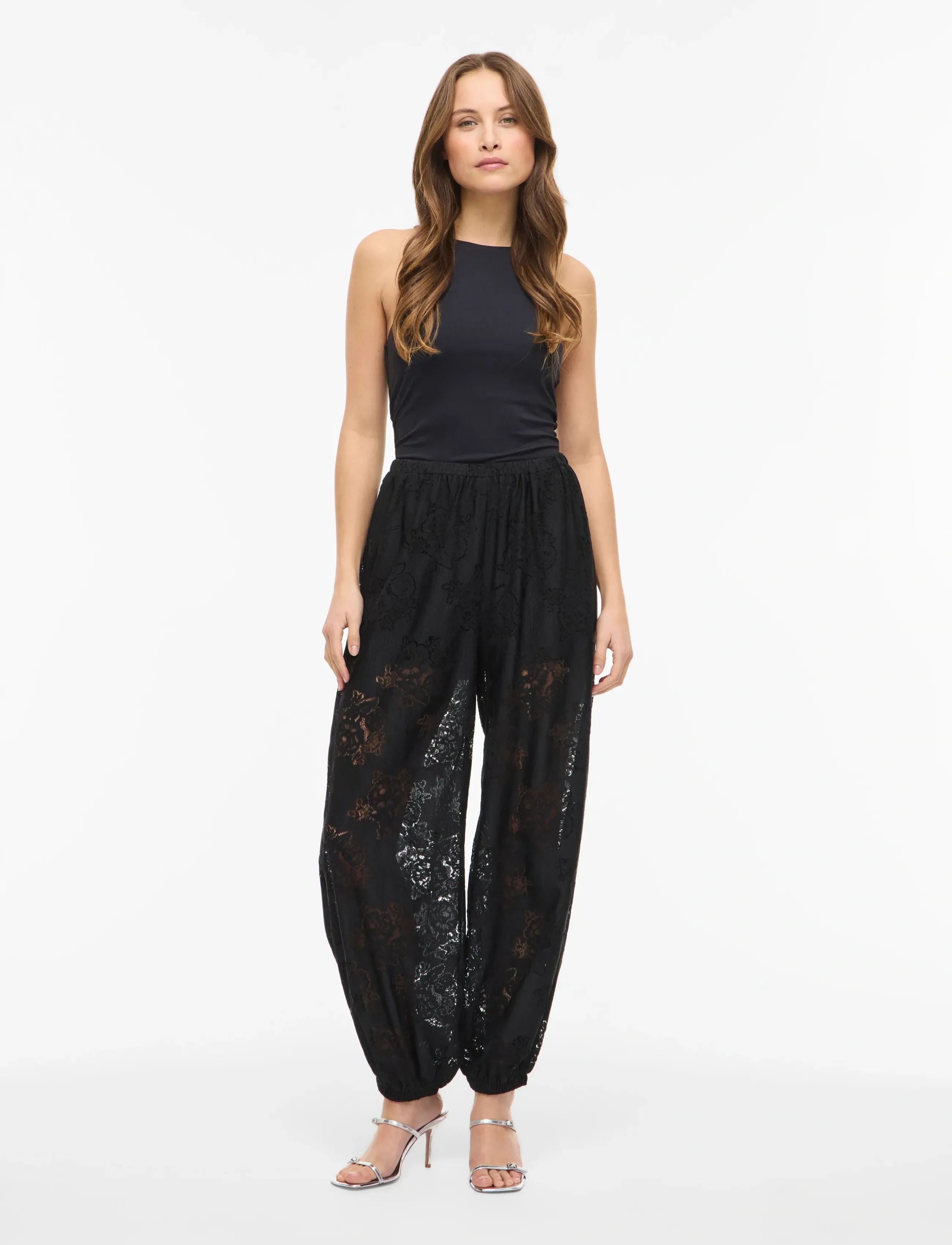 Vila - VILALA LACE BALLOON PANTS - black - 4