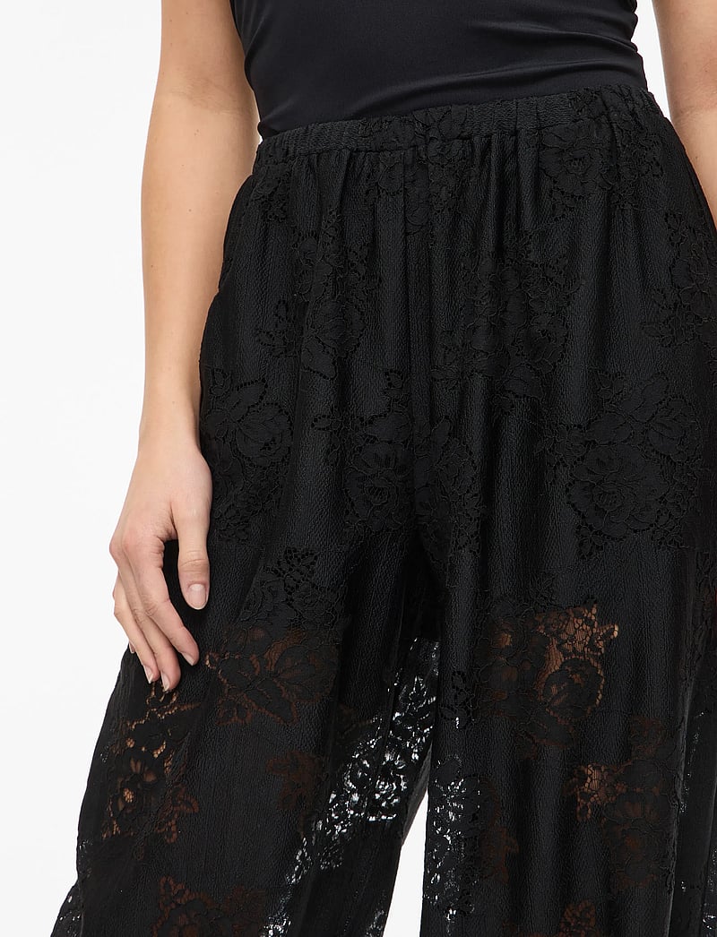 Vila - VILALA LACE BALLOON PANTS - wide leg trousers - black - 5
