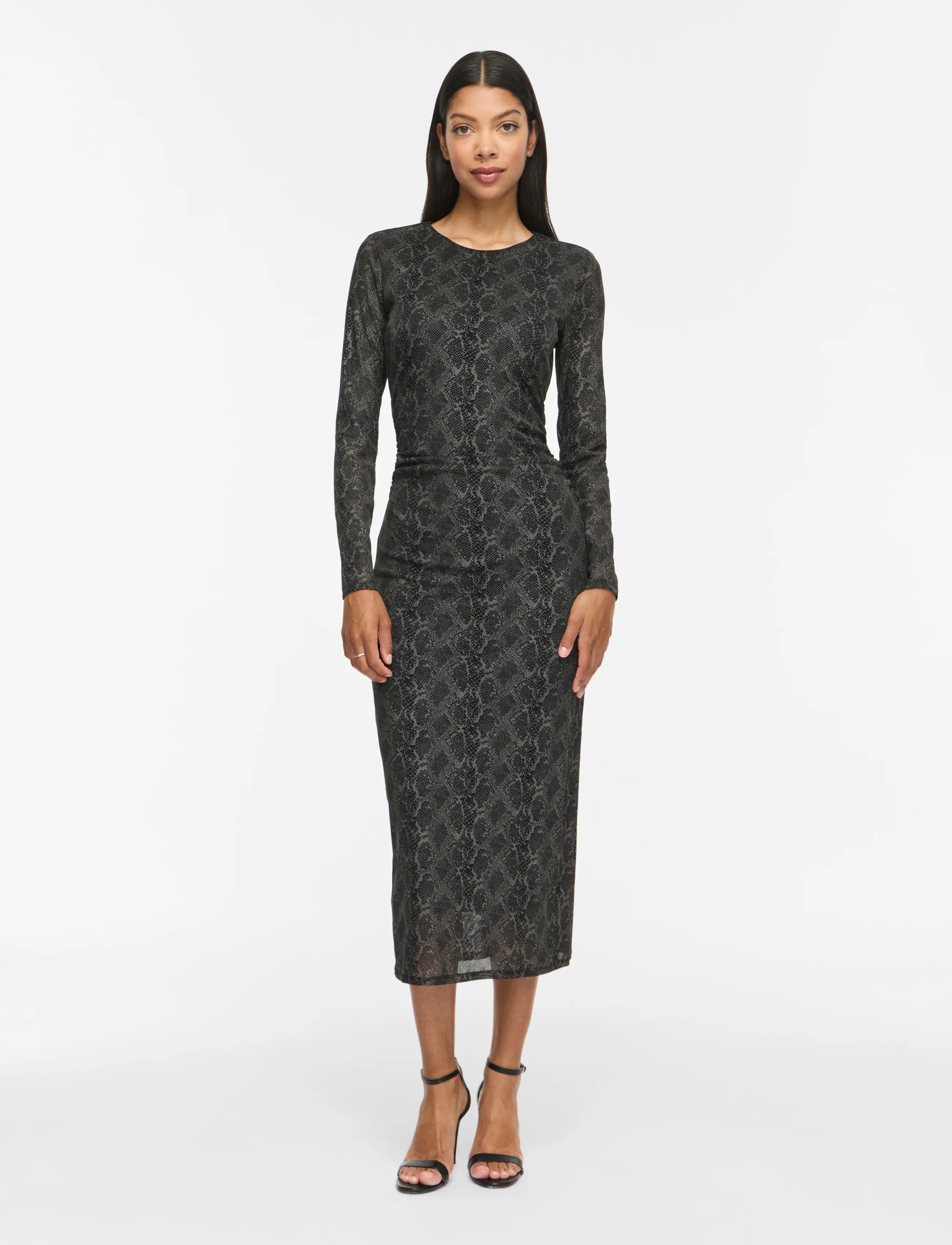 Vila VICARINI O-NECK L/S MIDI DRESS/BFS - Kjoler - BLACK BEAUTY / black