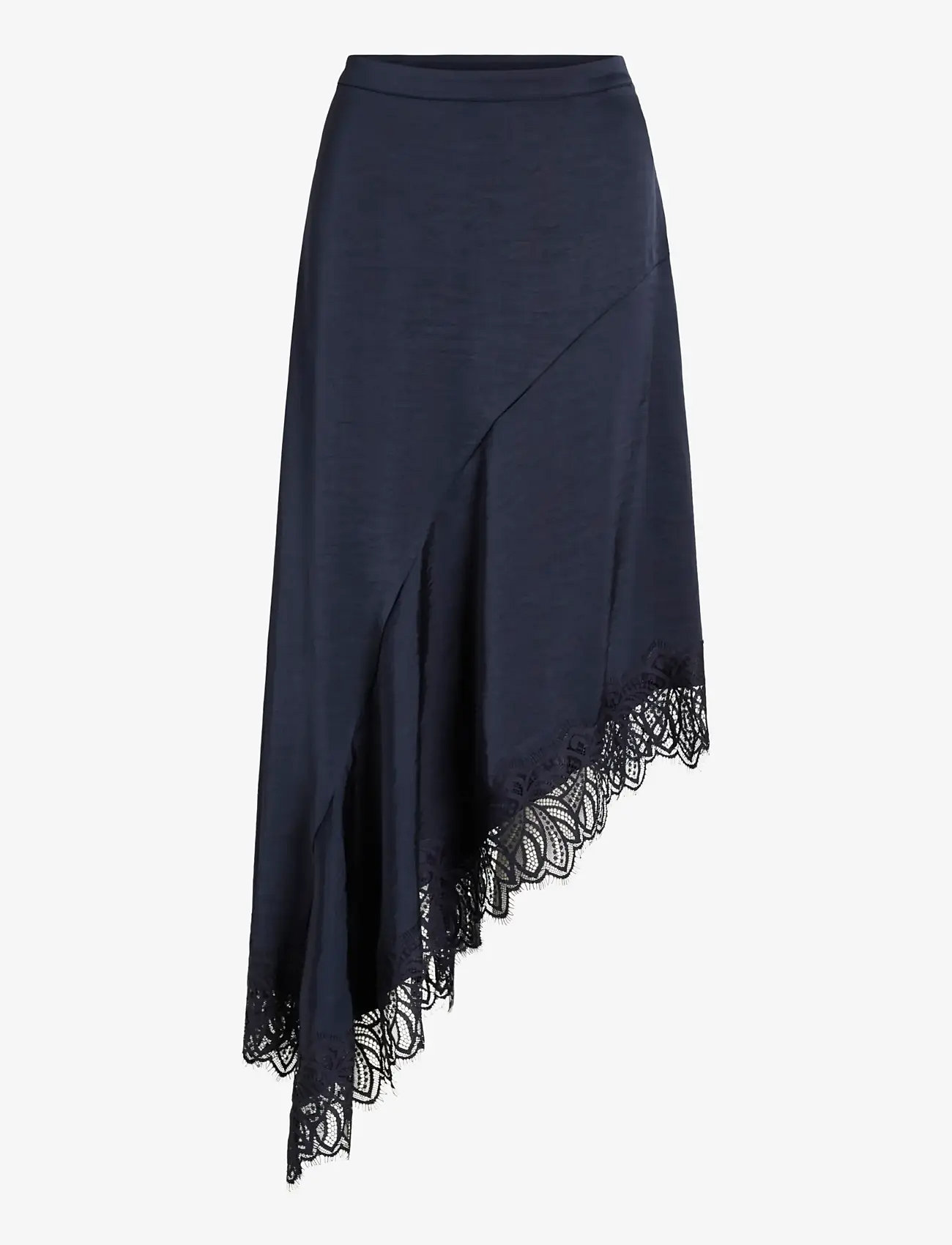 Vila - VILEA HIGH LOW LACE SKIRT - satin skirts - navy blazer - 1