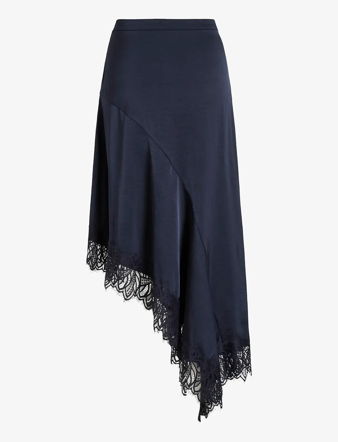 Vila - VILEA HIGH LOW LACE SKIRT - satin skirts - navy blazer - 2