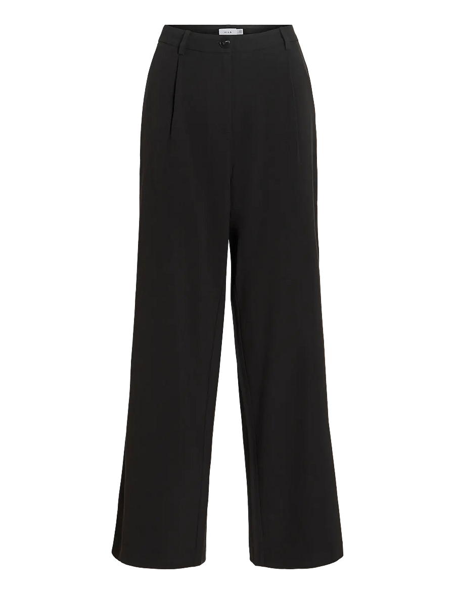 Vila - VIKARI RW WIDE WVN PANT - NOOS - bukser med brede ben - black beauty - 0