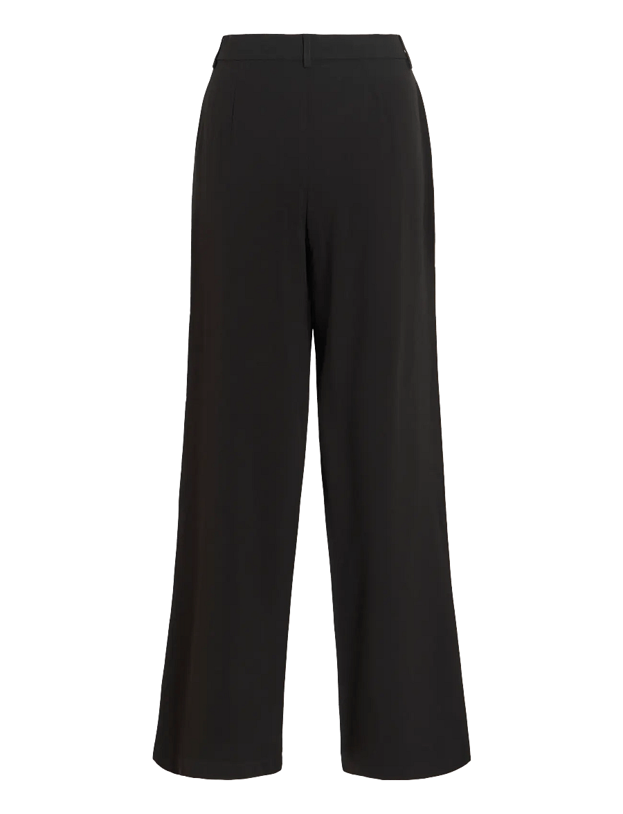 Vila - VIKARI RW WIDE WVN PANT - NOOS - bukser med brede ben - black beauty - 1