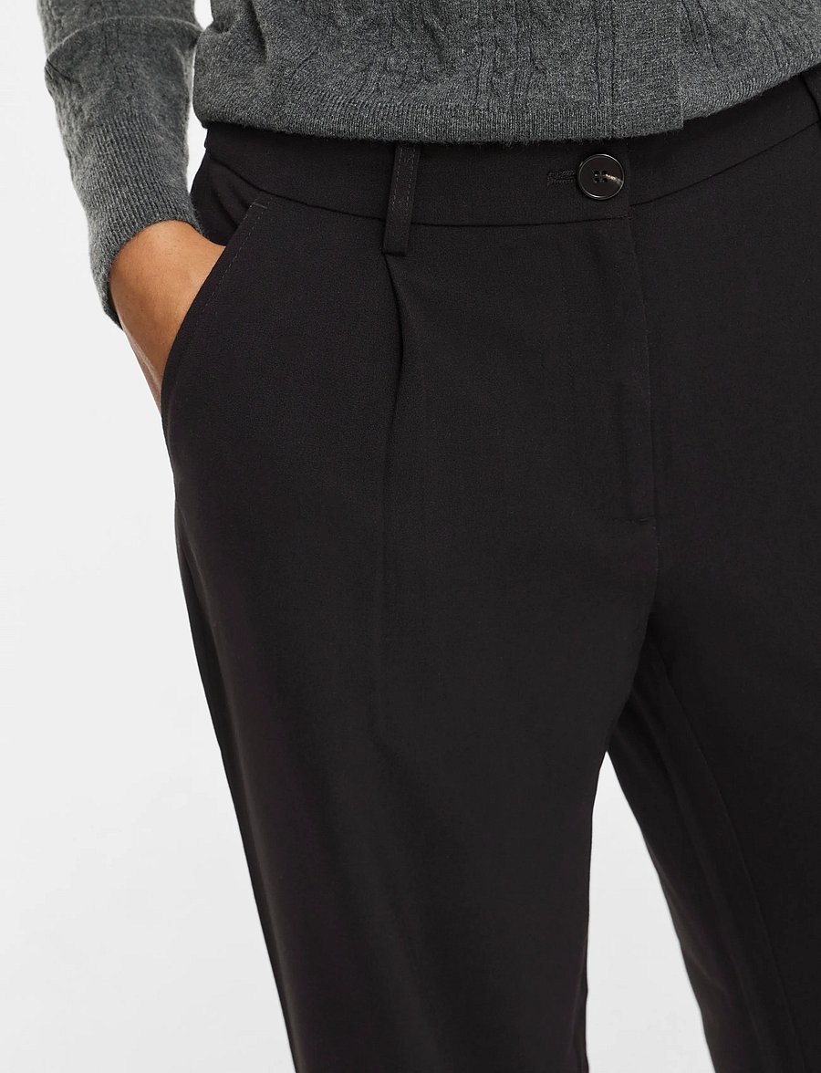 Vila - VIKARI RW WIDE WVN PANT - NOOS - laia säärega püksid - black beauty - 5