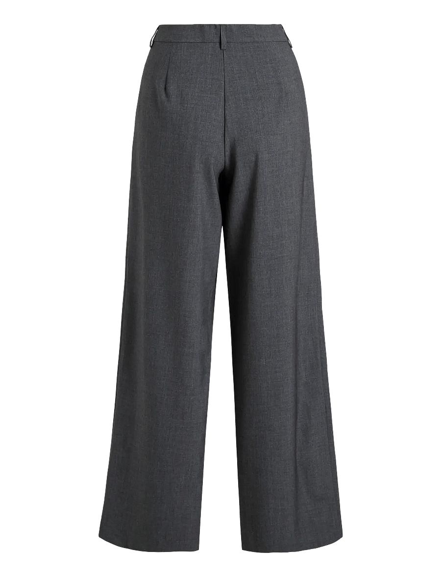 Vila - VIKARI RW WIDE WVN PANT - NOOS - bukser med brede ben - dark grey melange - 1