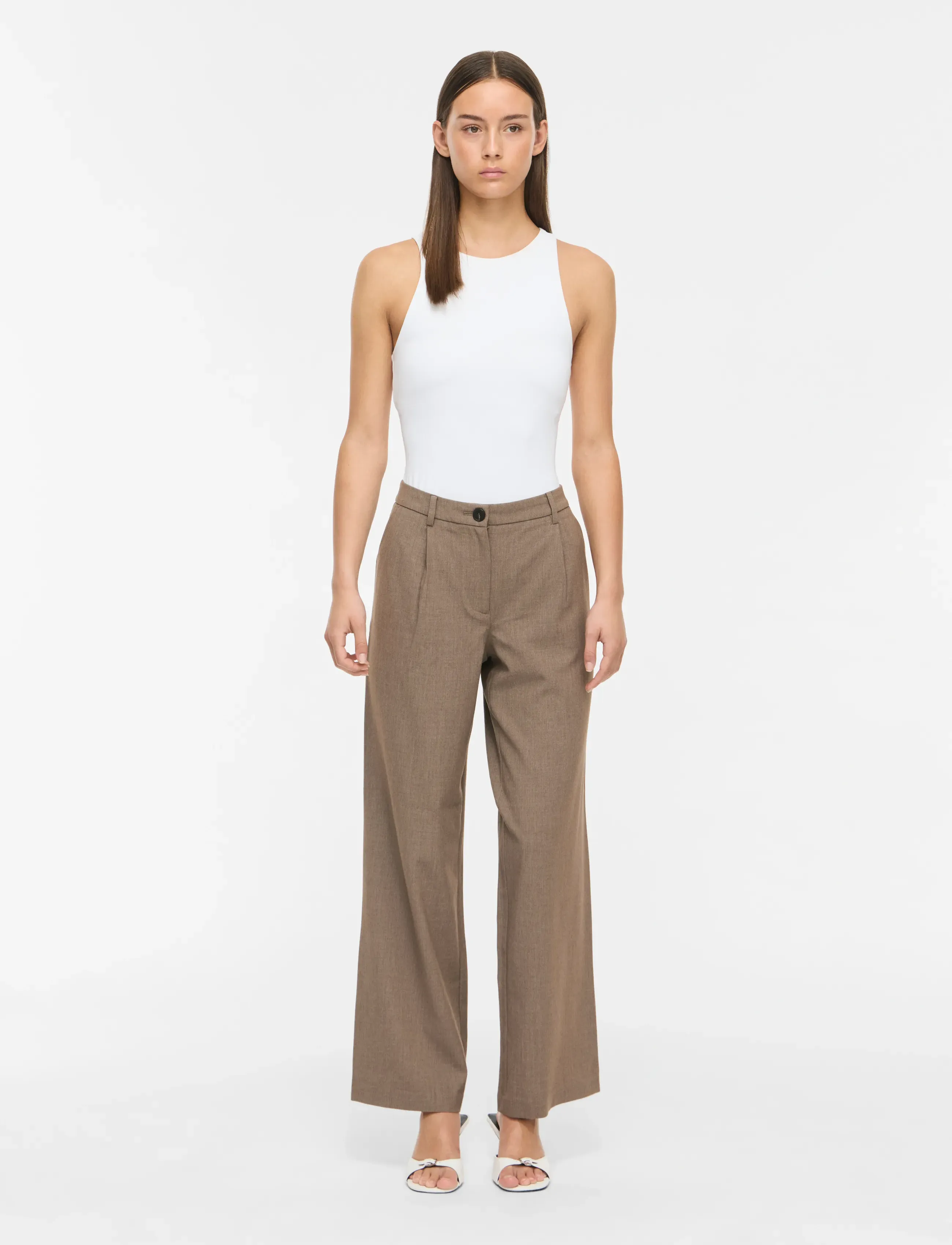 Byxor Vila Noos Kari Wide Trousers Falcon 7