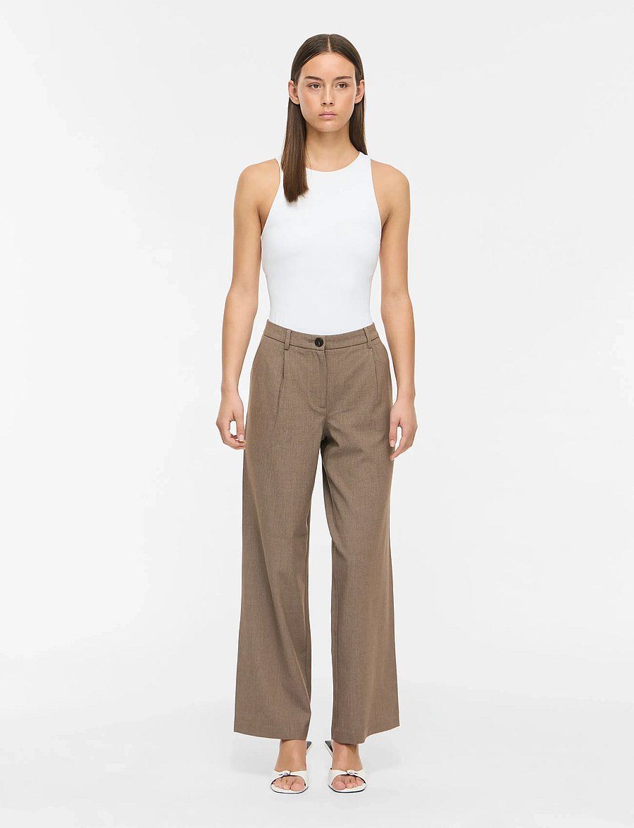 Vila - VIKARI RW WIDE WVN PANT - NOOS - hosen mit weitem bein - falcon - 4