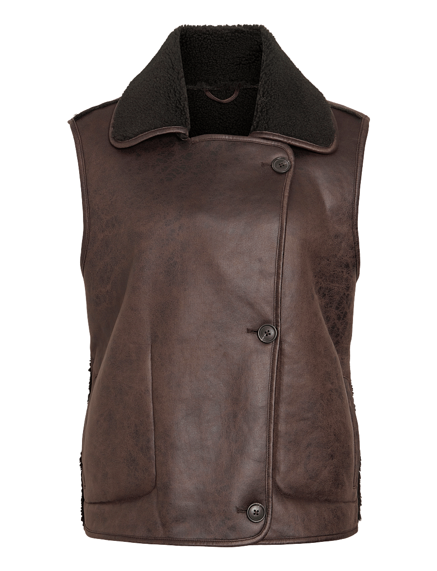 Vila - VIKADERA S/L SHEARLING VEST /OTW - teddy-vestid - demitasse - 1