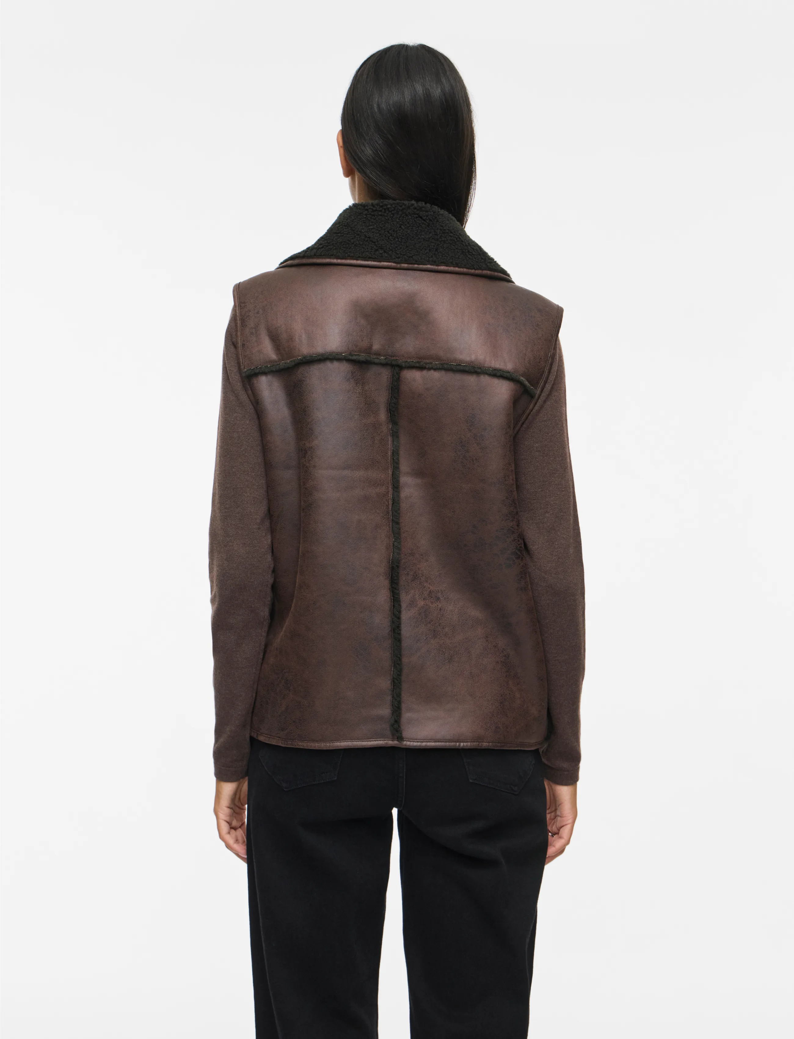 Vila - VIKADERA S/L SHEARLING VEST /OTW - teddy-vestid - demitasse - 5
