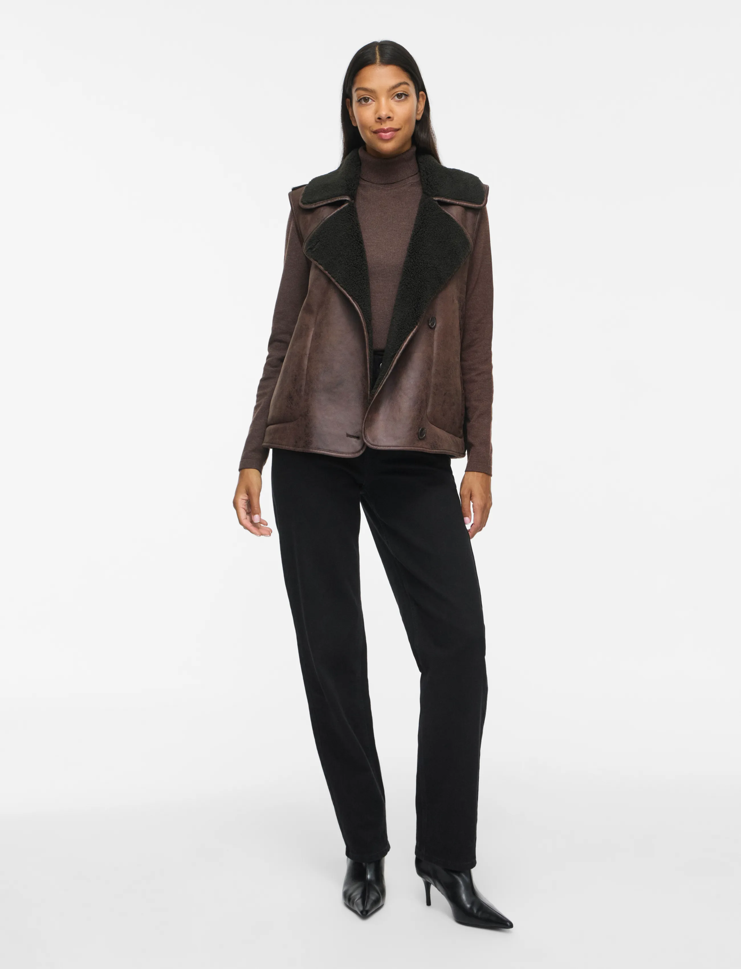 VILA Vikadera S/L Shearling Vest /Otw västar dam – bild 3