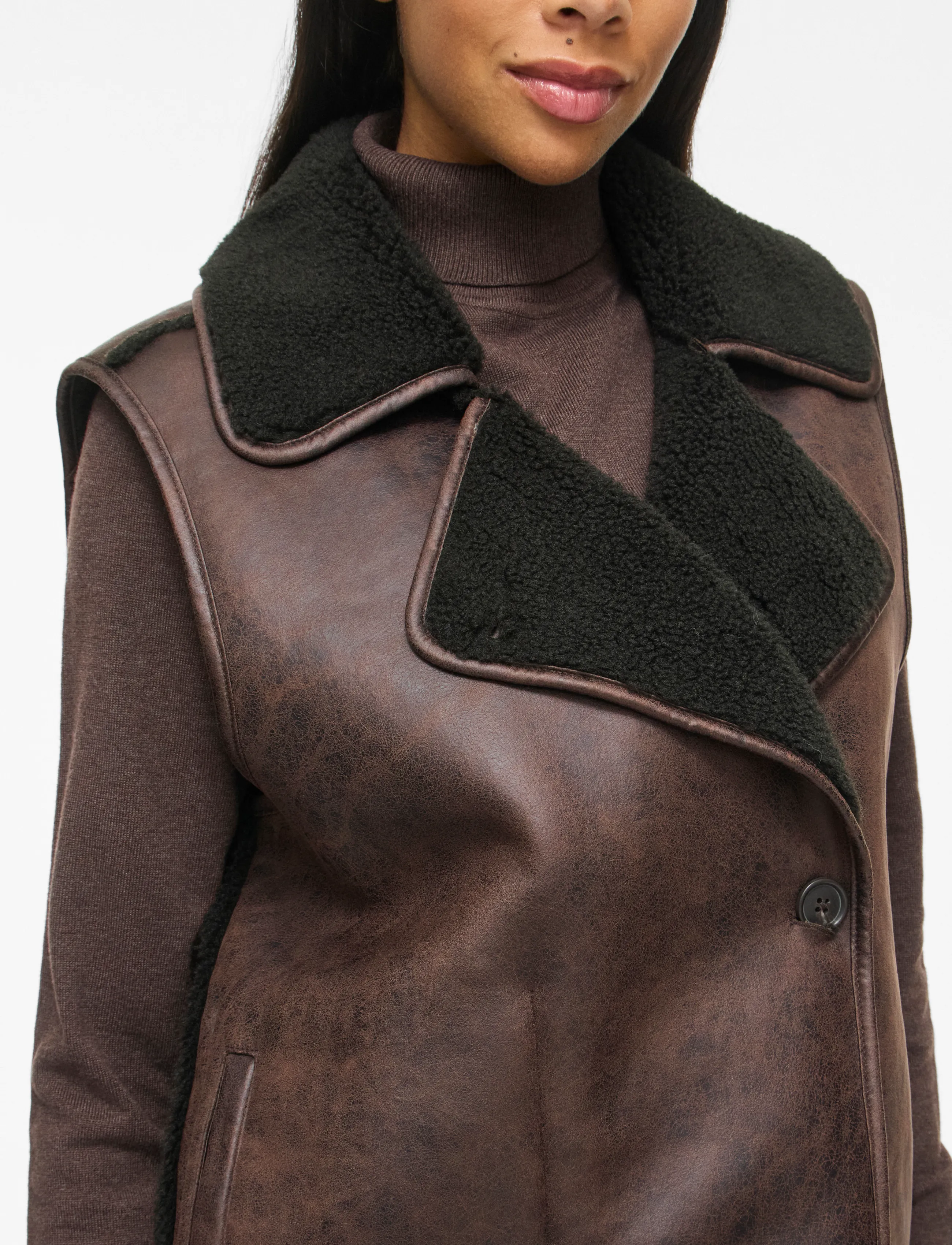 VILA Vikadera S/L Shearling Vest /Otw västar dam – bild 4