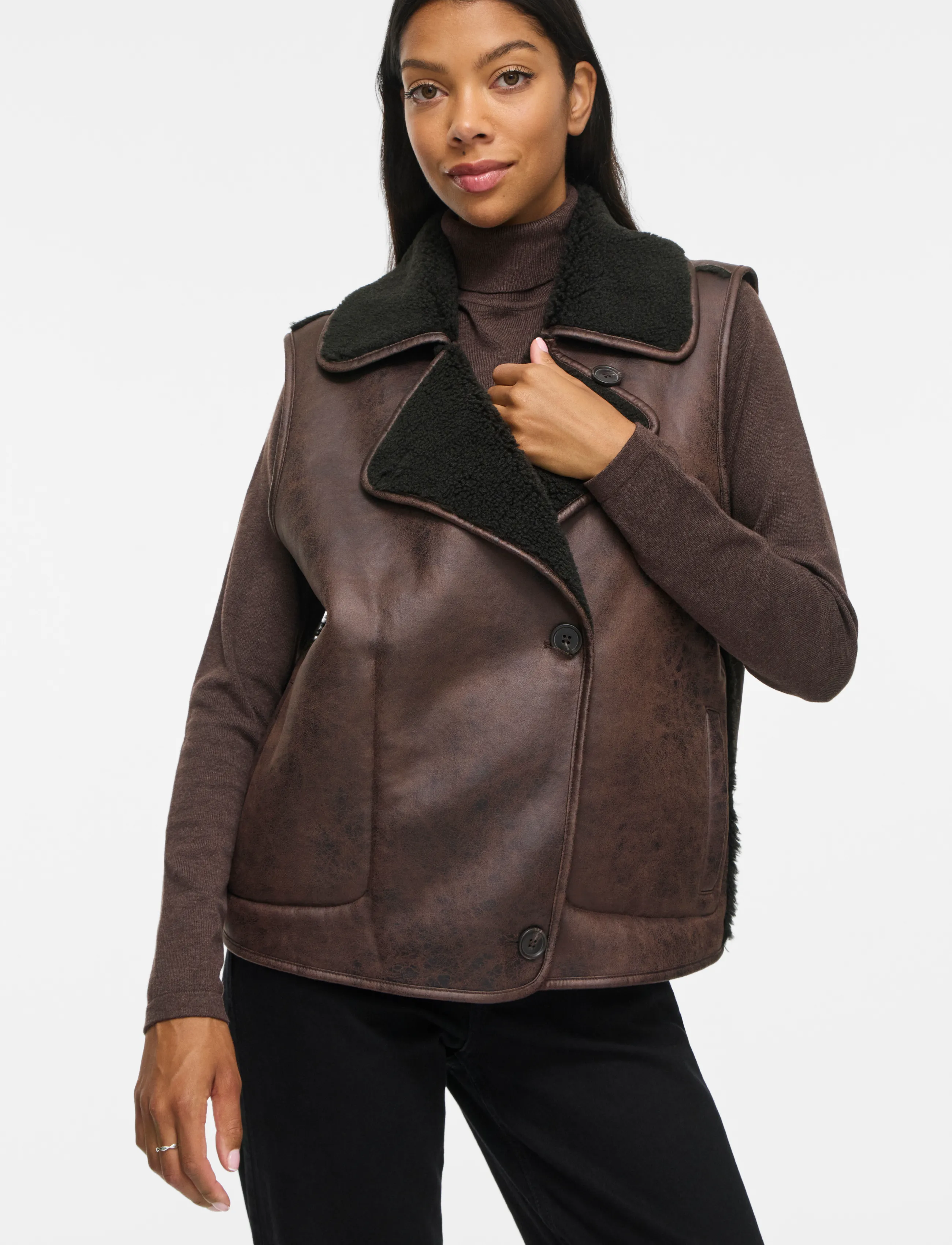VILA Vikadera S/L Shearling Vest /Otw västar dam – bild 6