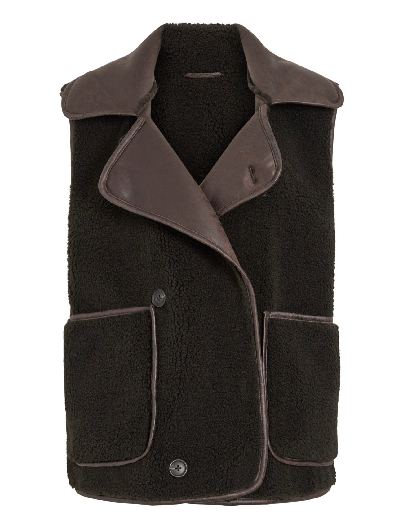 Vila - VIKADERA S/L SHEARLING VEST /OTW - teddy-vestid - demitasse - 3