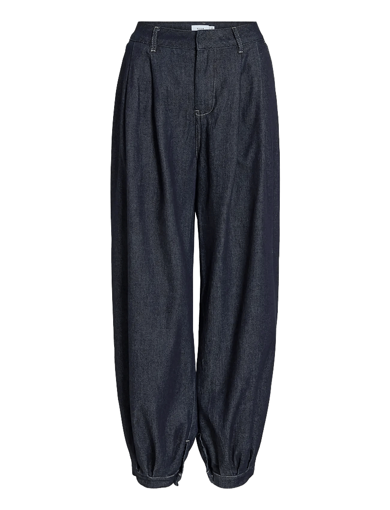 Vila - VICUBA DENIM BALLOON PANTS /LN - barrel jeans - dark blue denim - 1