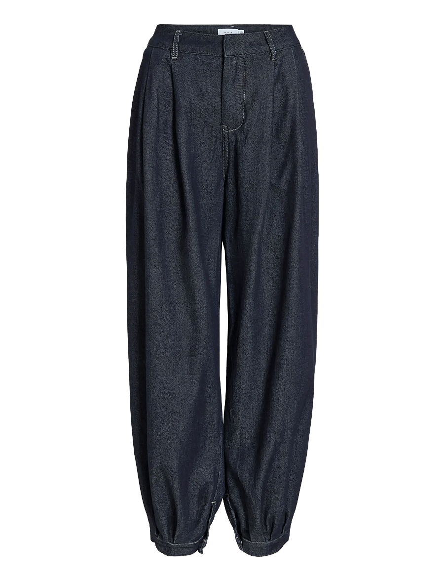 Vila - VICUBA DENIM BALLOON PANTS /LN - barrel jeans - dark blue denim - 1