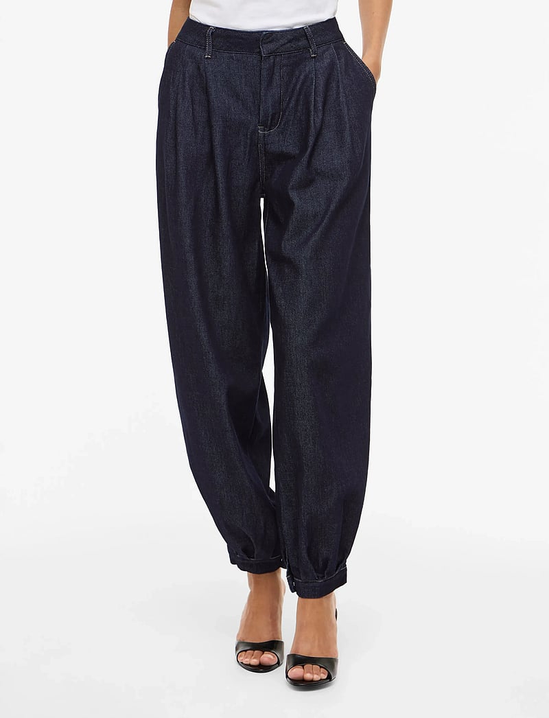Vila - VICUBA DENIM BALLOON PANTS /LN - barrel jeans - dark blue denim - 0