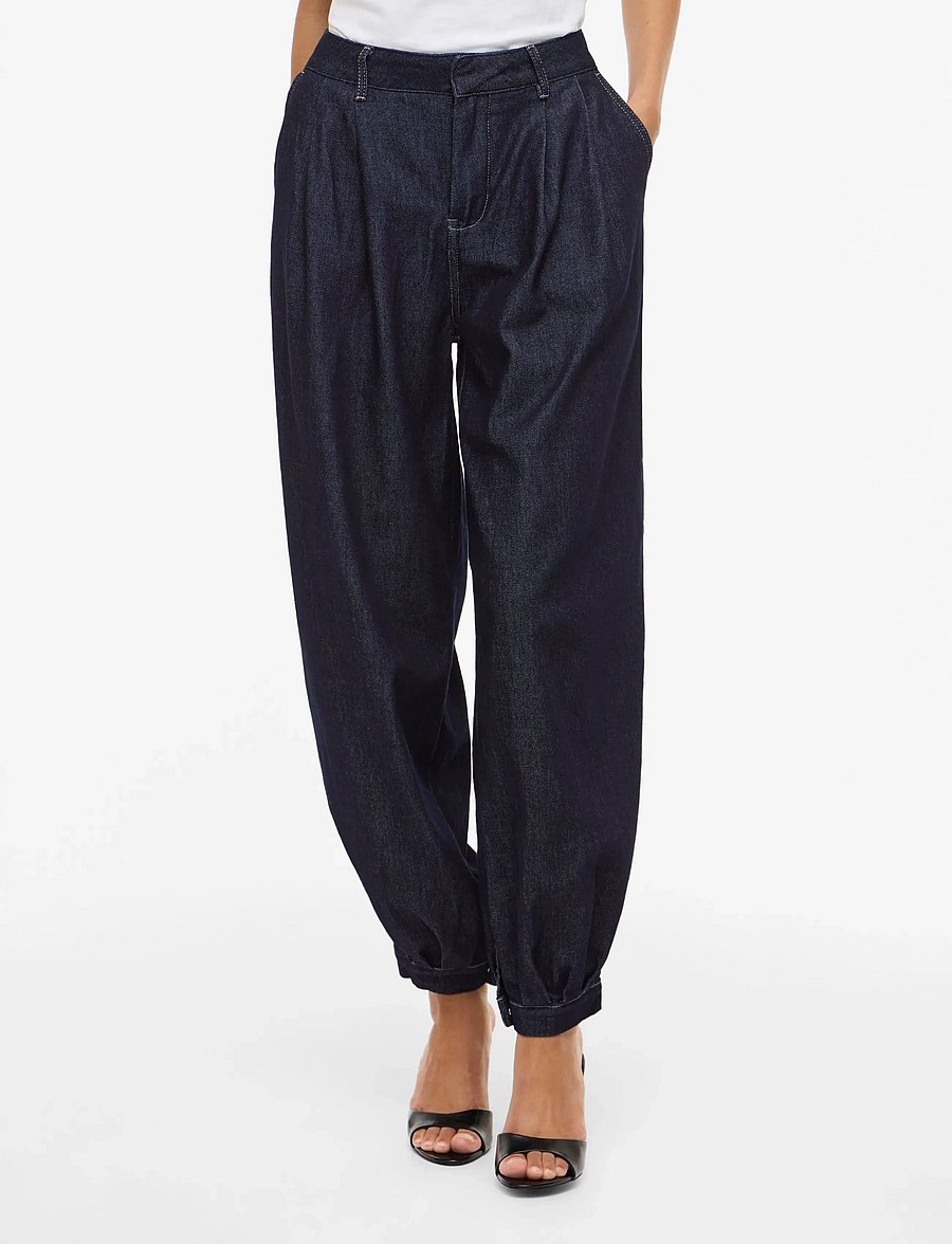 Vila - VICUBA DENIM BALLOON PANTS /LN - barrel jeans - dark blue denim - 0