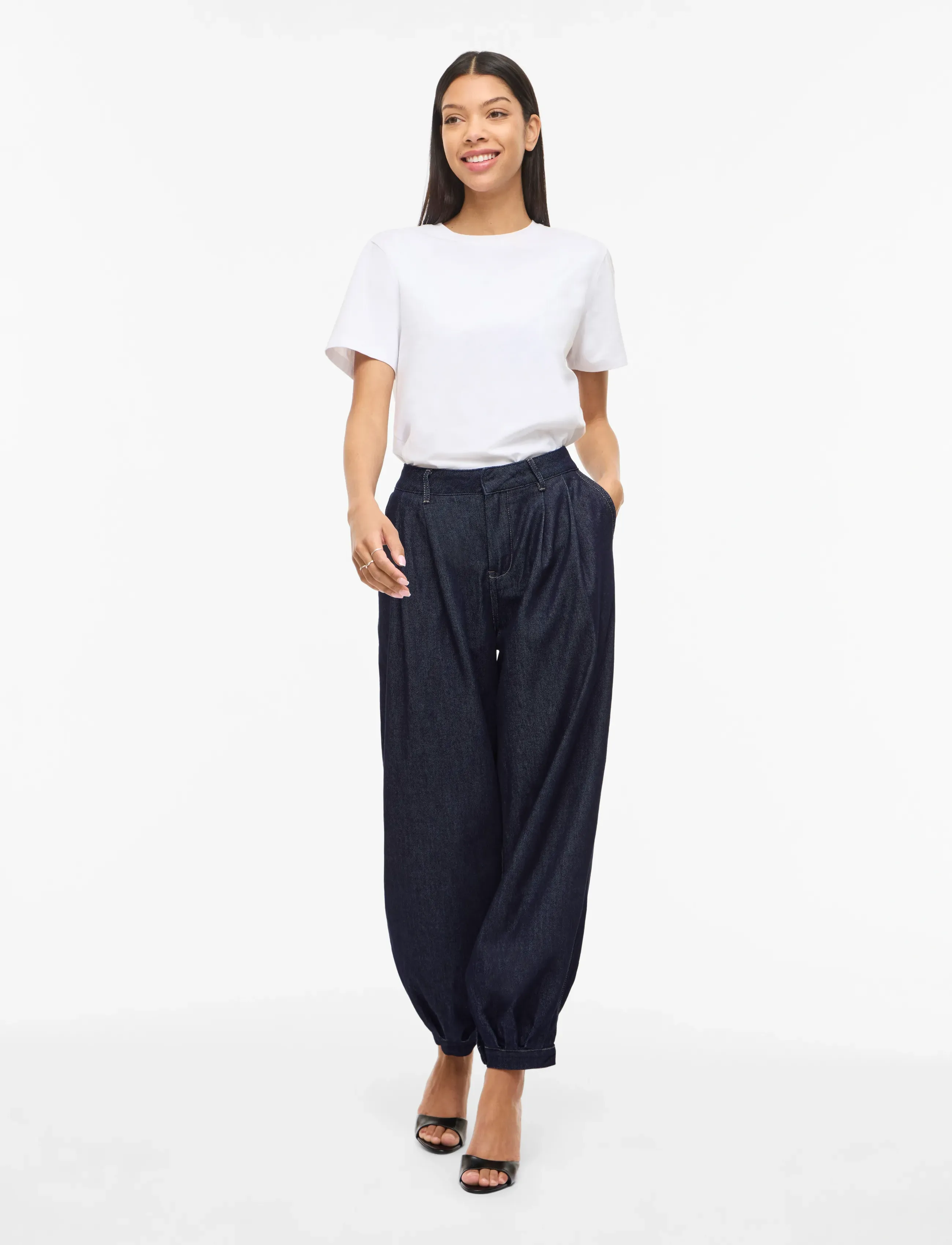 VILA Vicuba Denim Balloon Pants /Ln cargobyxor dam – bild 3