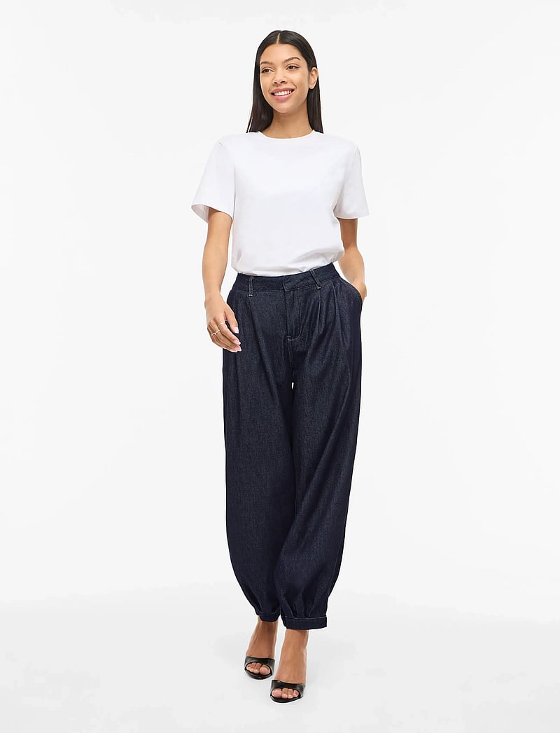 Vila - VICUBA DENIM BALLOON PANTS /LN - barrel jeans - dark blue denim - 4