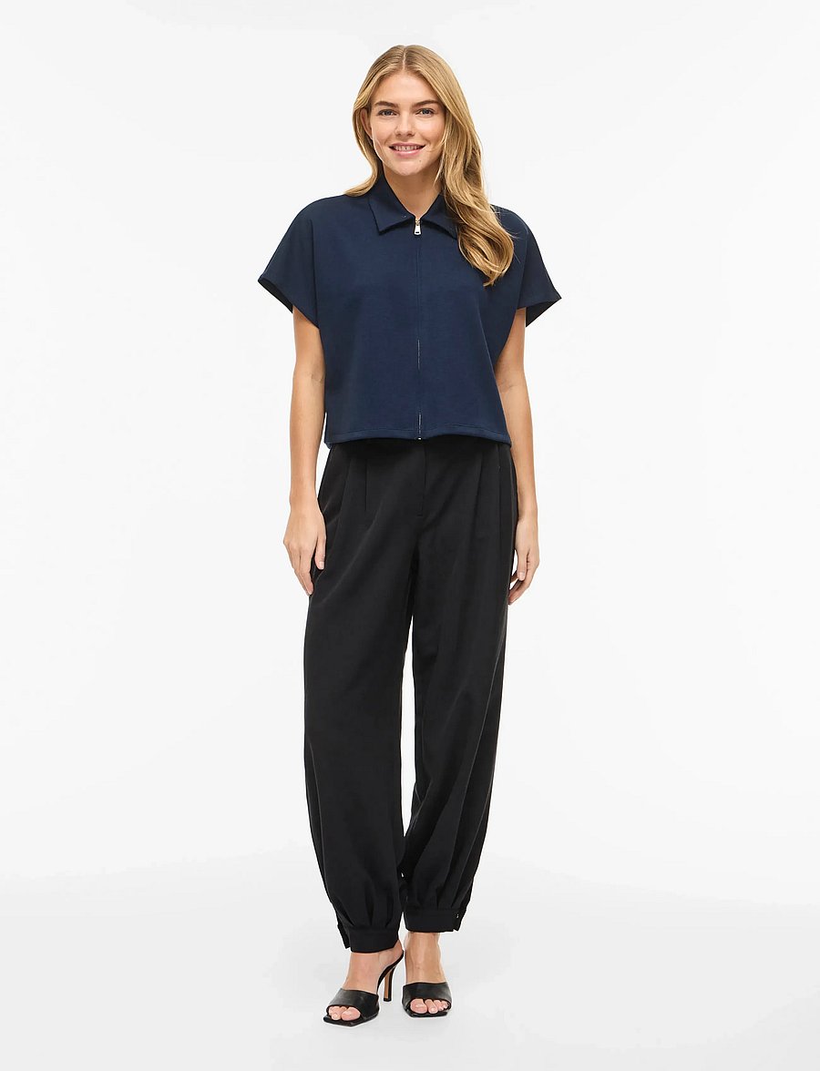 Vila - VINUNA BALLOON PANTS /LN - „barrel“ silueto kelnės - black - 4