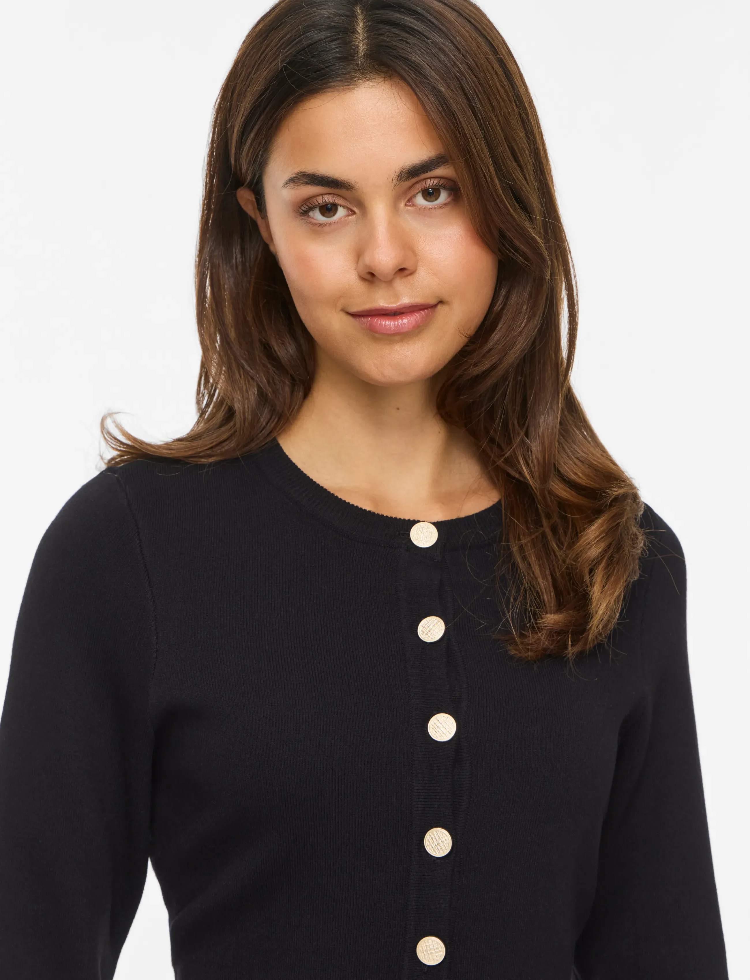 Vila - VISWAY O-NECK L/S A-LINE KNIT DRESS - black beauty - 5