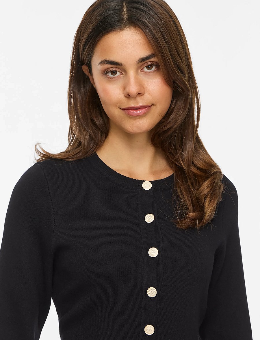 Vila - VISWAY O-NECK L/S A-LINE KNIT DRESS - black beauty - 5
