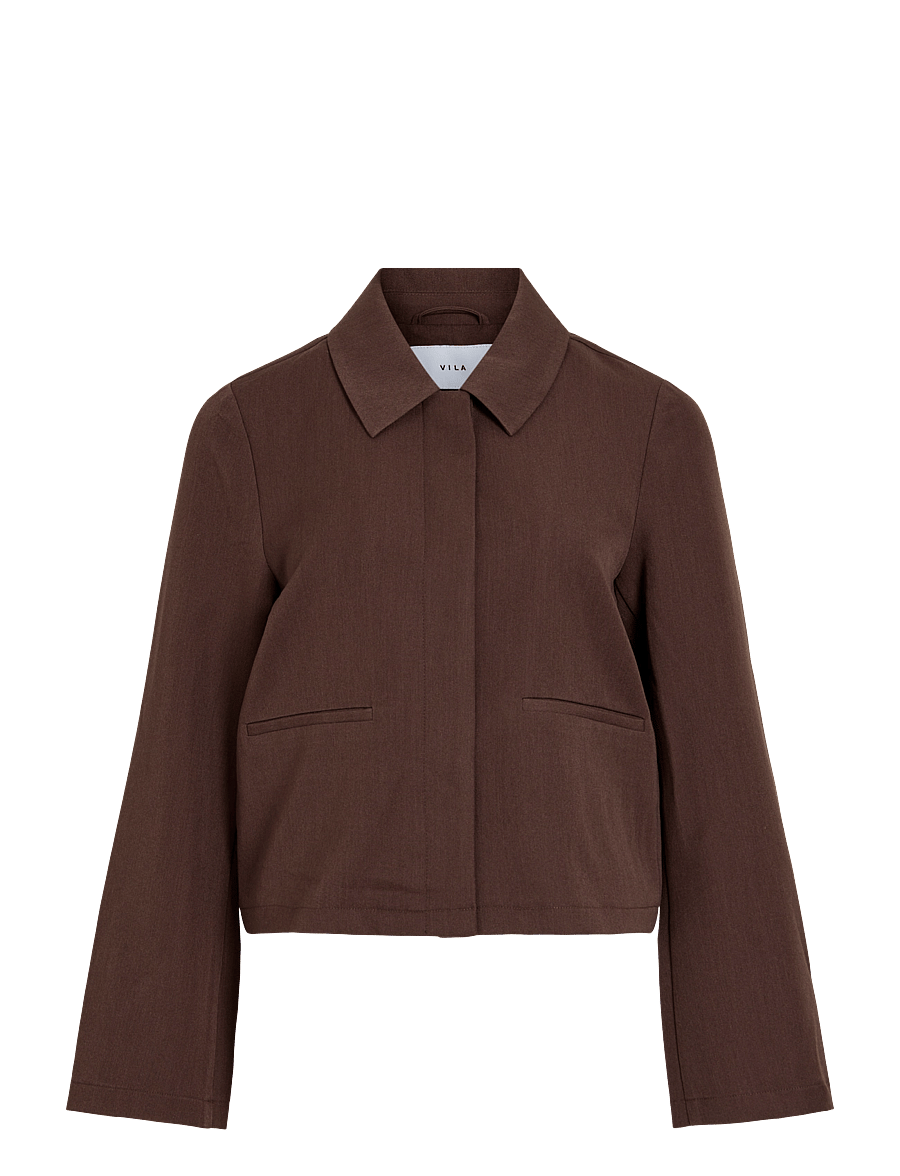 Vila - VILEORA L/S SHIRT - pikkade varrukatega särgid - coffee bean - 0