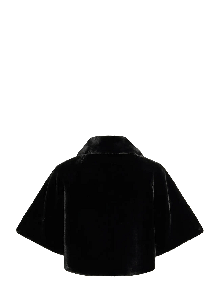 Vila - VIFULLY SHORT CAPE/EF - faux fur - black beauty - 1