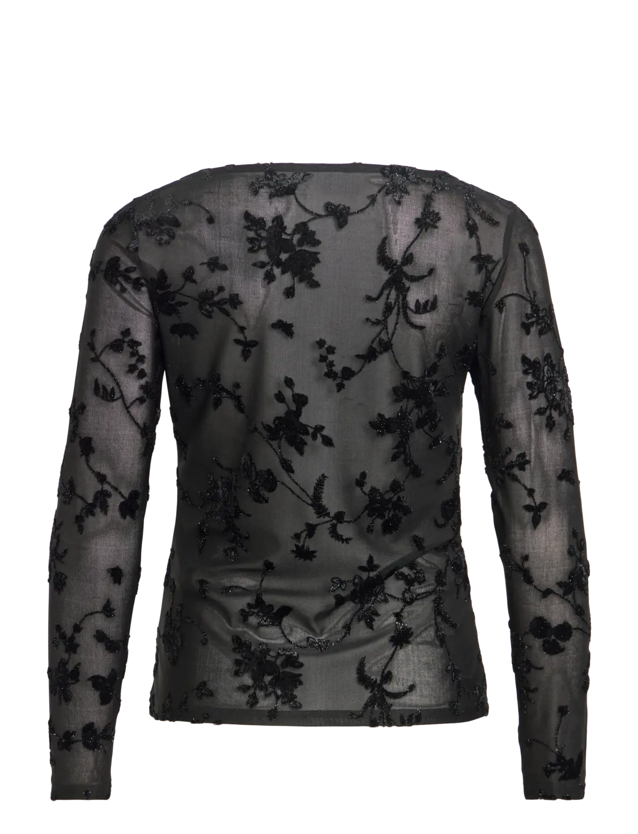 Vila - VIMIRANDA L/S TOP/DC - långärmade toppar - black beauty - 2