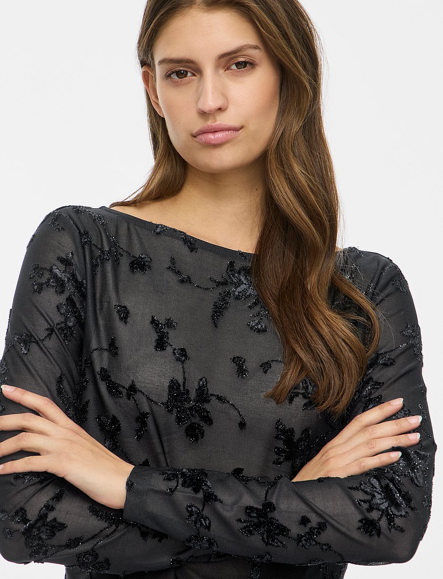Vila - VIMIRANDA L/S TOP/DC - langærmede toppe - black beauty - 5