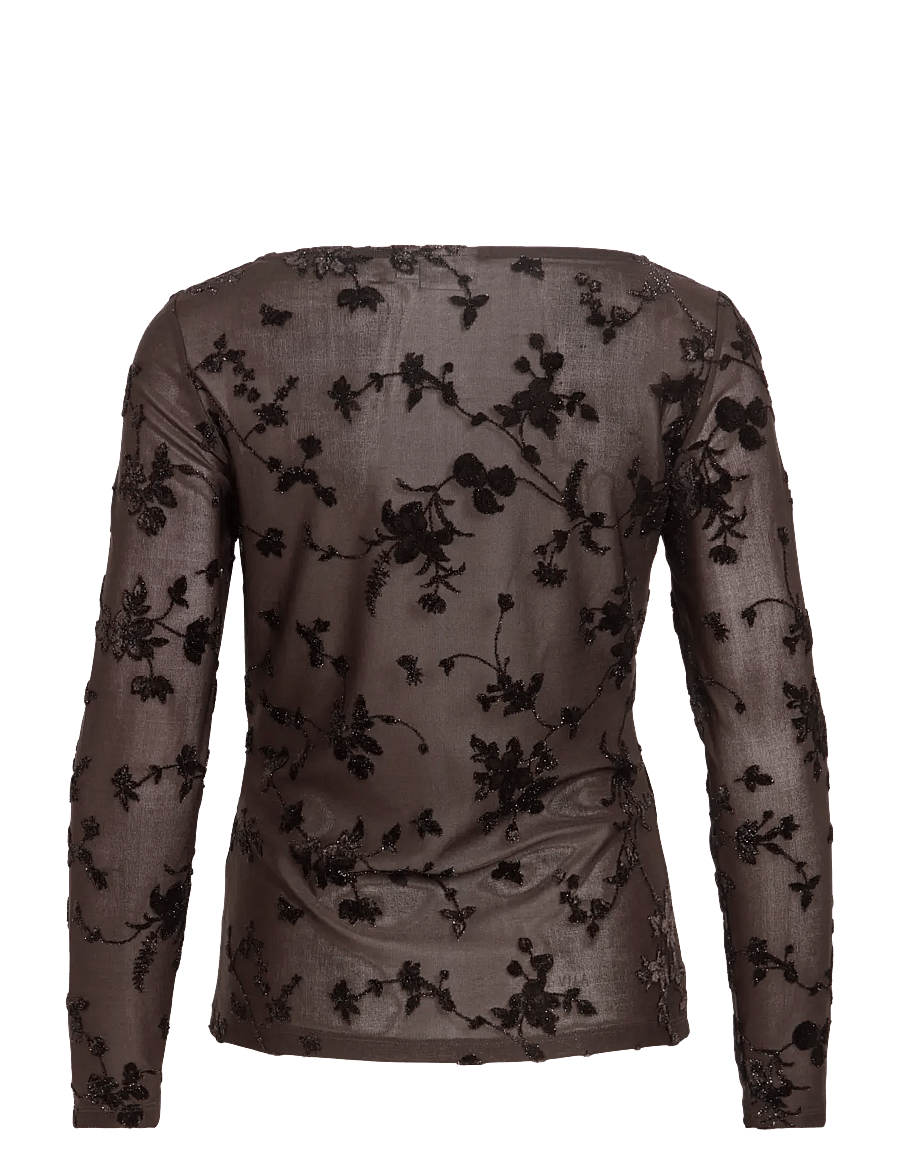Vila - VIMIRANDA L/S TOP/DC - långärmade toppar - coffee bean - 2